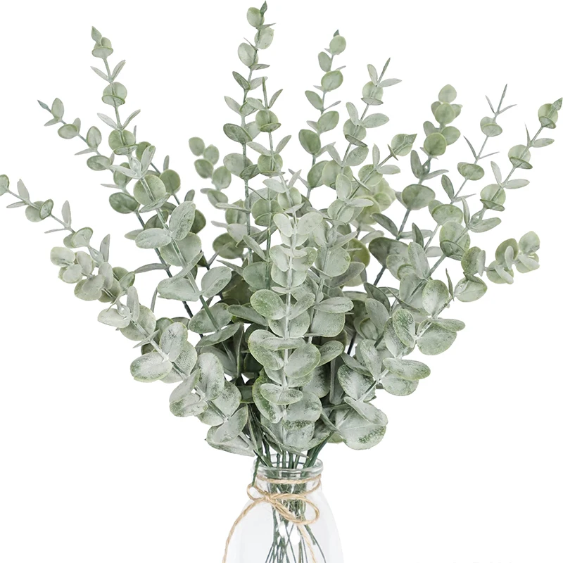 Florist Supply Bulk - 10pcs 38cm Eucalyptus Stems Artificial Eucalyptus
