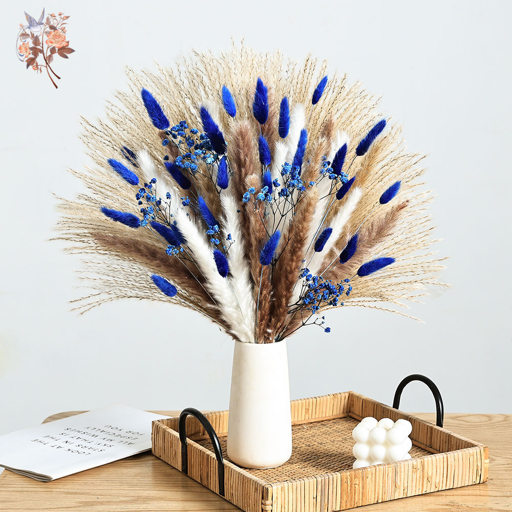 Florist Supply Bulk - 70 Stem Blue Fluffly Rabbit Tail