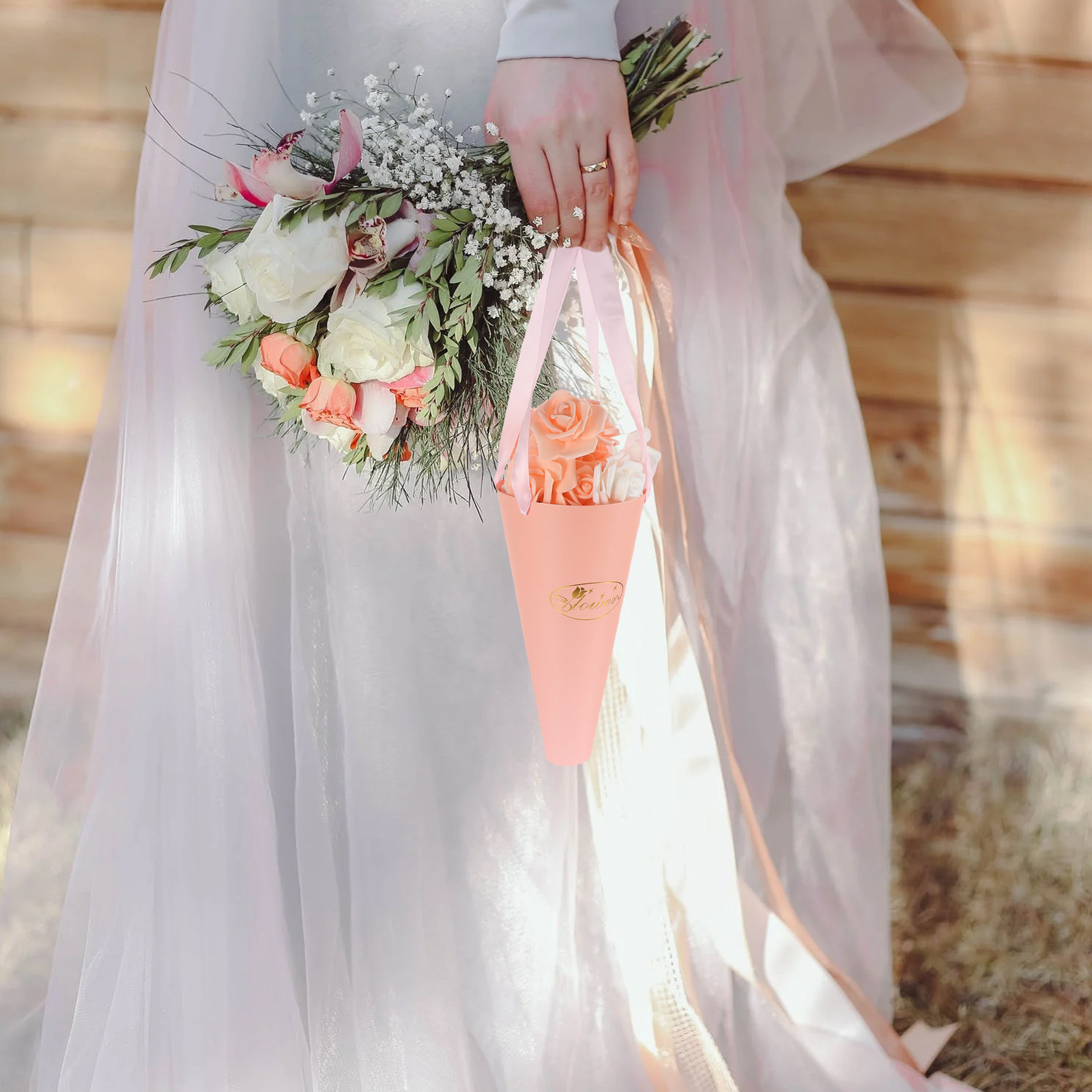 Florist Supply Shop - 6Pcs Flower Bouquet Bags Chic Portable