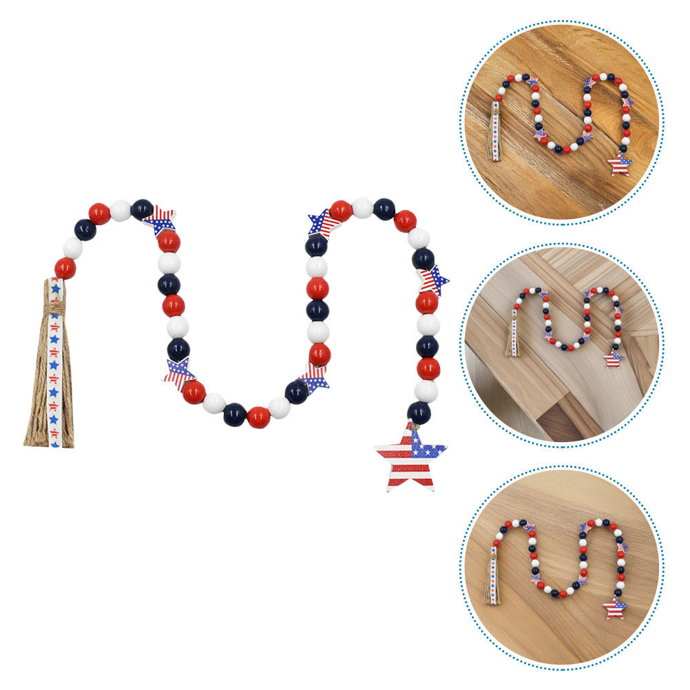 Patriotic Wood Bead Garland In - đánh giá và giá Twine Jute Natural