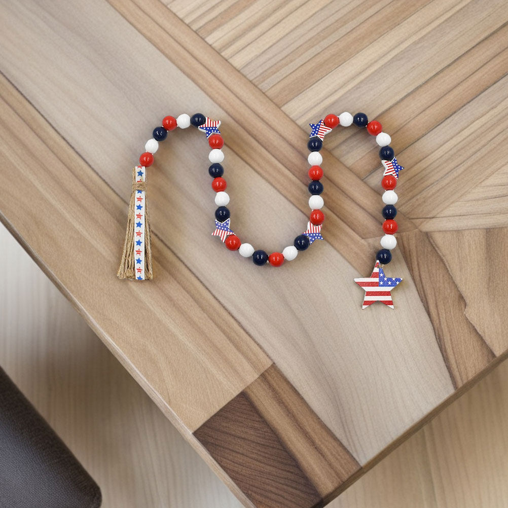 Patriotic Wood Bead Garland In - đánh giá và giá Twine Jute Natural