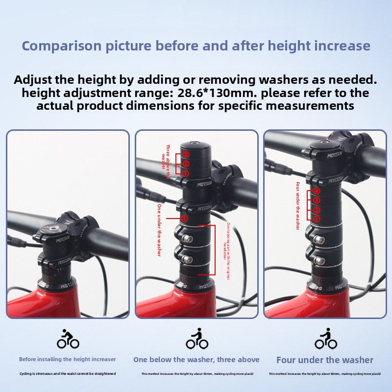 Aluminum alloy handlebar heigh - đánh giá và giá Stem Extender Tube
