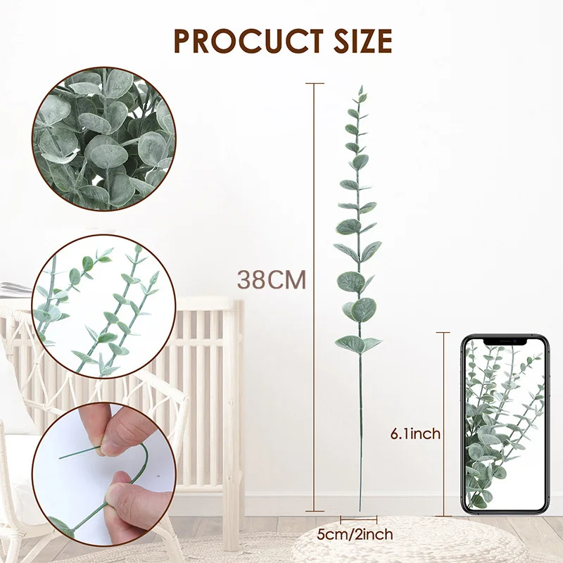 10pcs 38cm Eucalyptus Stems Ar - đánh giá và giá Florist Supply Bulk