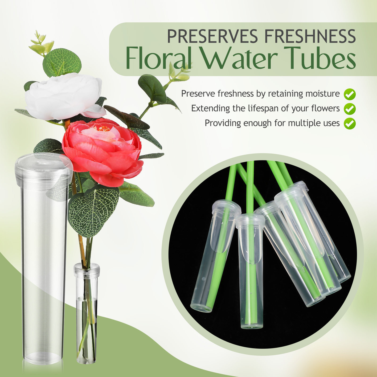 100Pcs Flower Water Tubes Leak - đánh giá và giá Stem Extender Tube