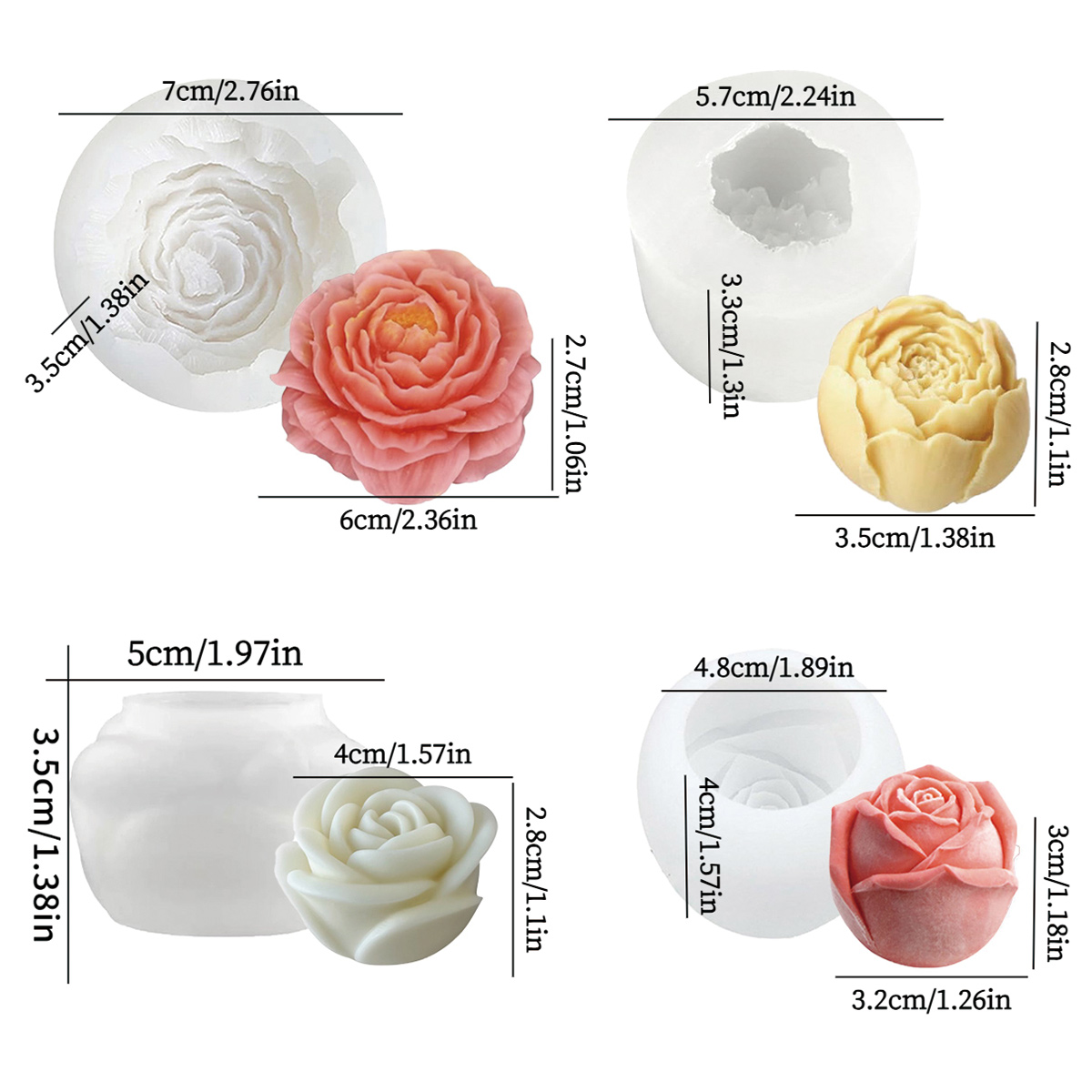 4pcs Floral Mold Set - Peony,  - đánh giá và giá Florist Supply Bulk