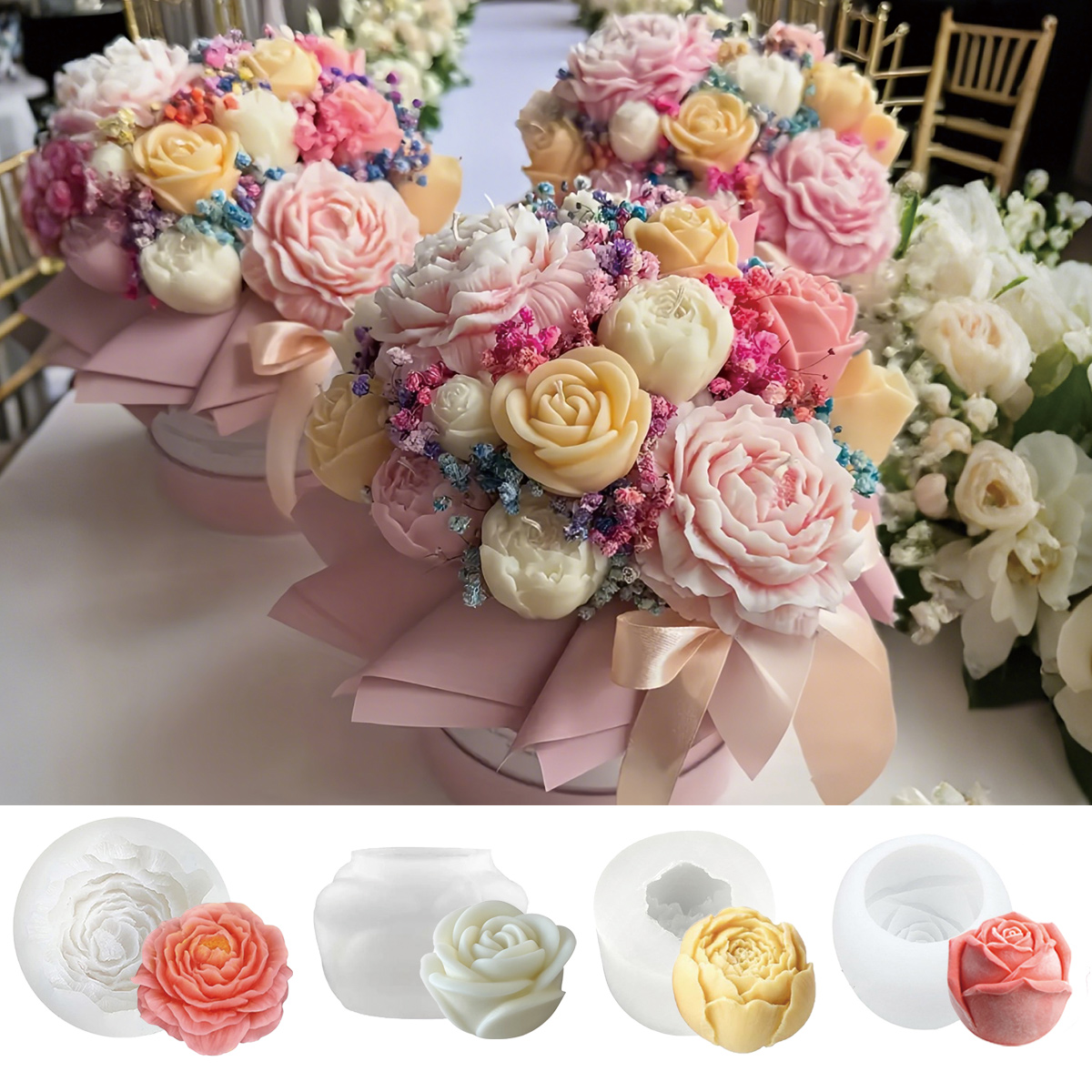 4pcs Floral Mold Set - Peony,  - đánh giá và giá Florist Supply Bulk